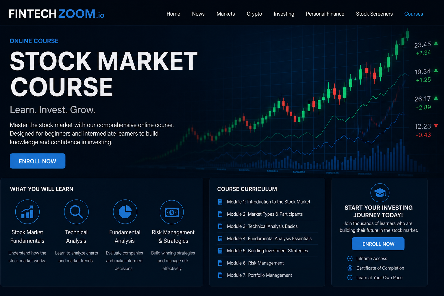 fintechzoom.io stock market course